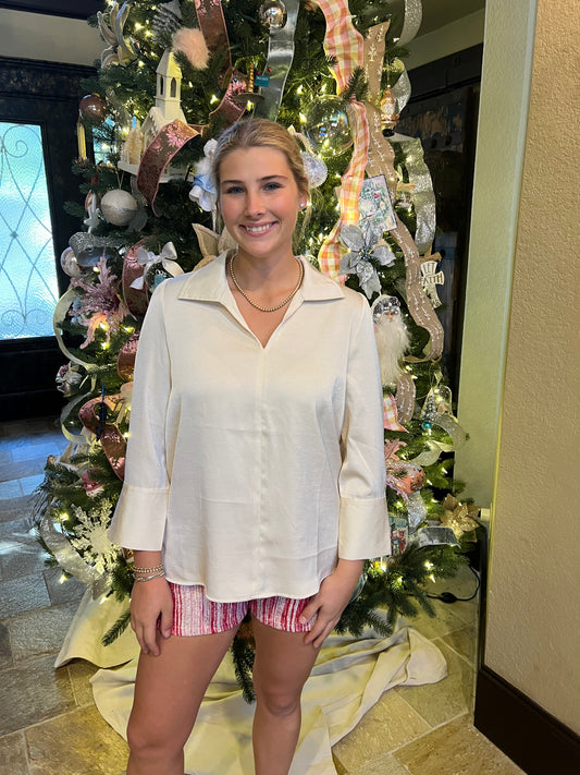 Pearl Satin Cream Top