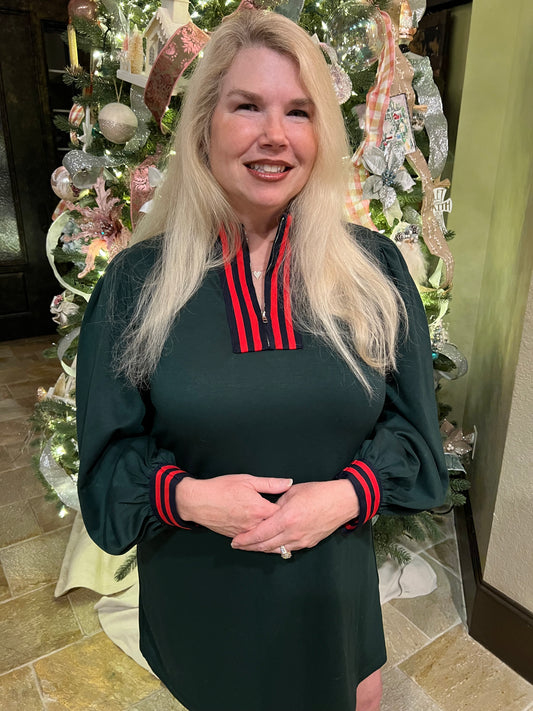 Forest Green Zip Dress