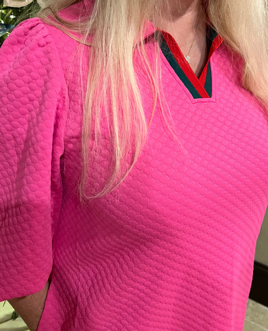 Textured Hot Pink Dress