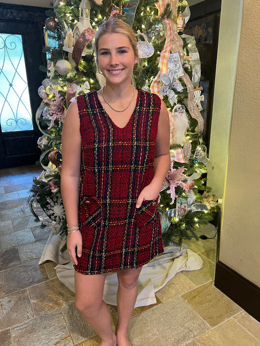 Plaid Tweed Dress