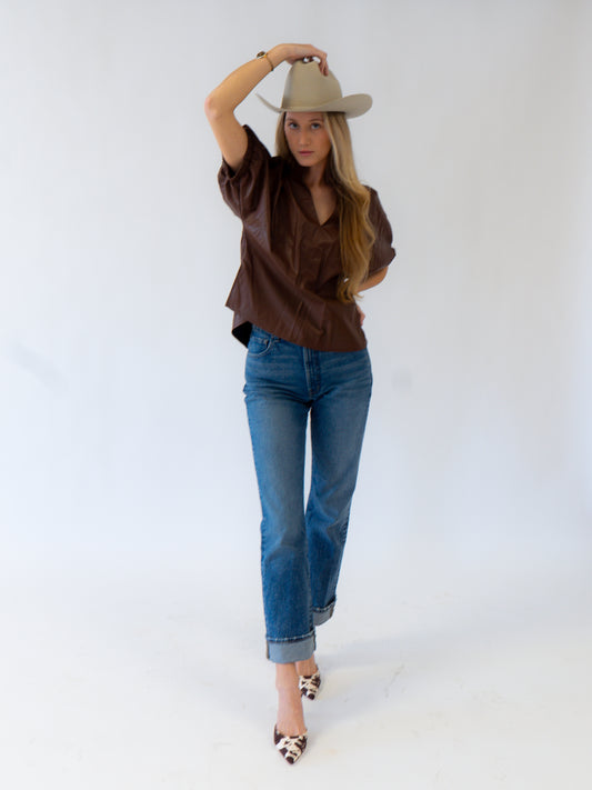 Brown Leather top