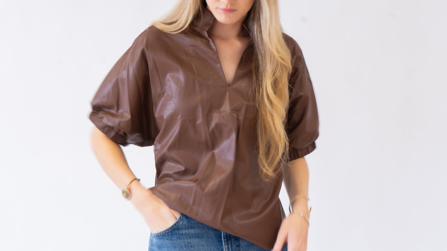 Brown Leather top