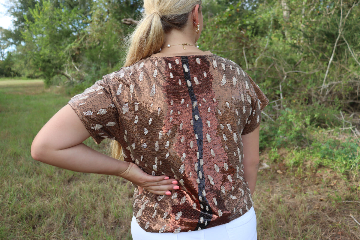 Queen Of Sparkles Sequin Deer Tee