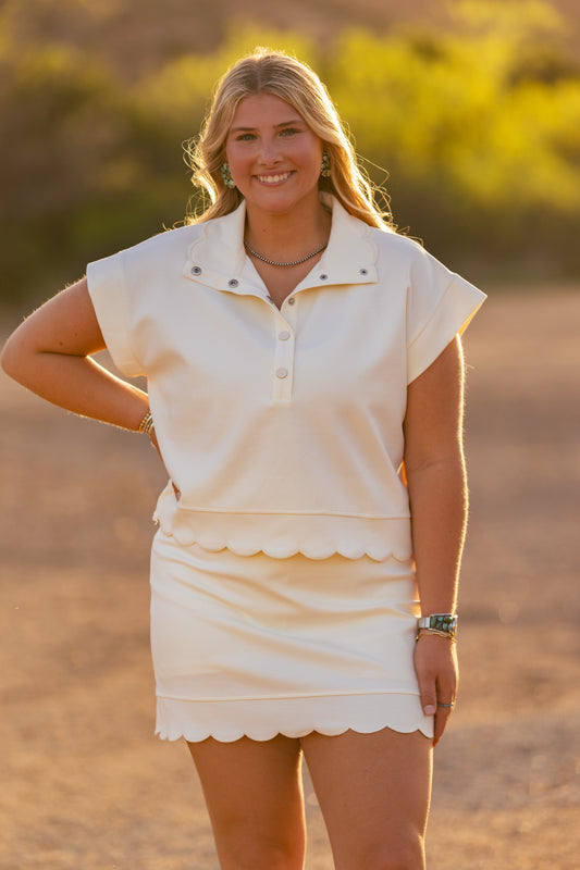Scalloped Skort Set