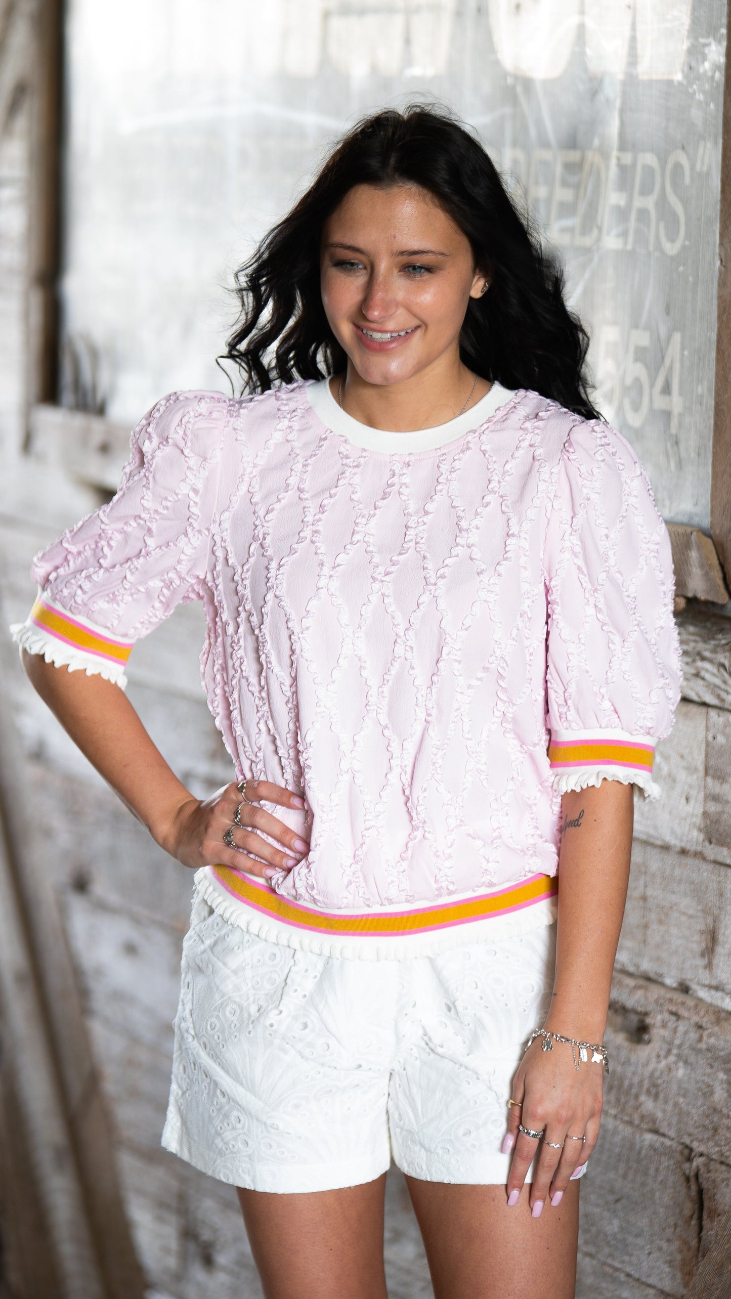 Pink Textured Top