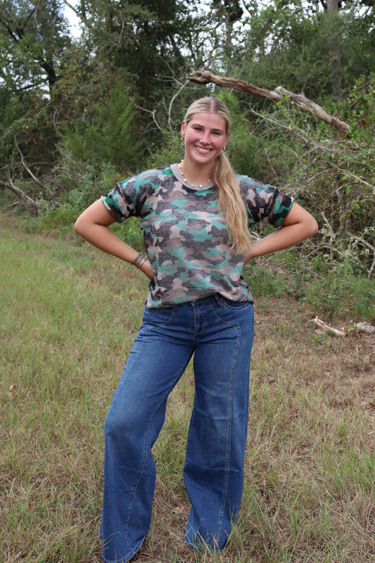 Washed Camo Short Sleeve
