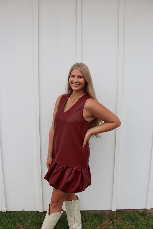 Maroon Bubble Dress