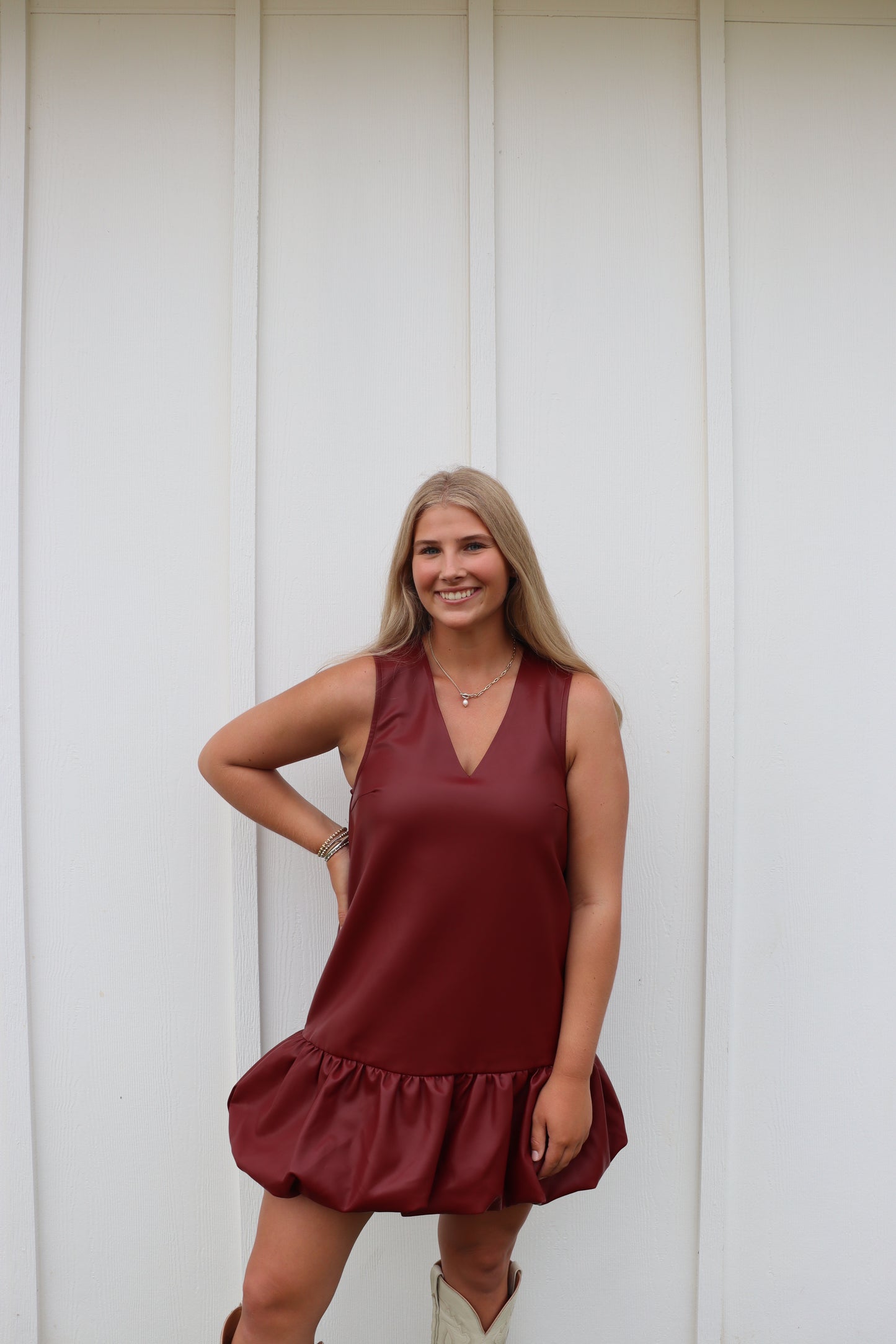 Maroon Bubble Dress