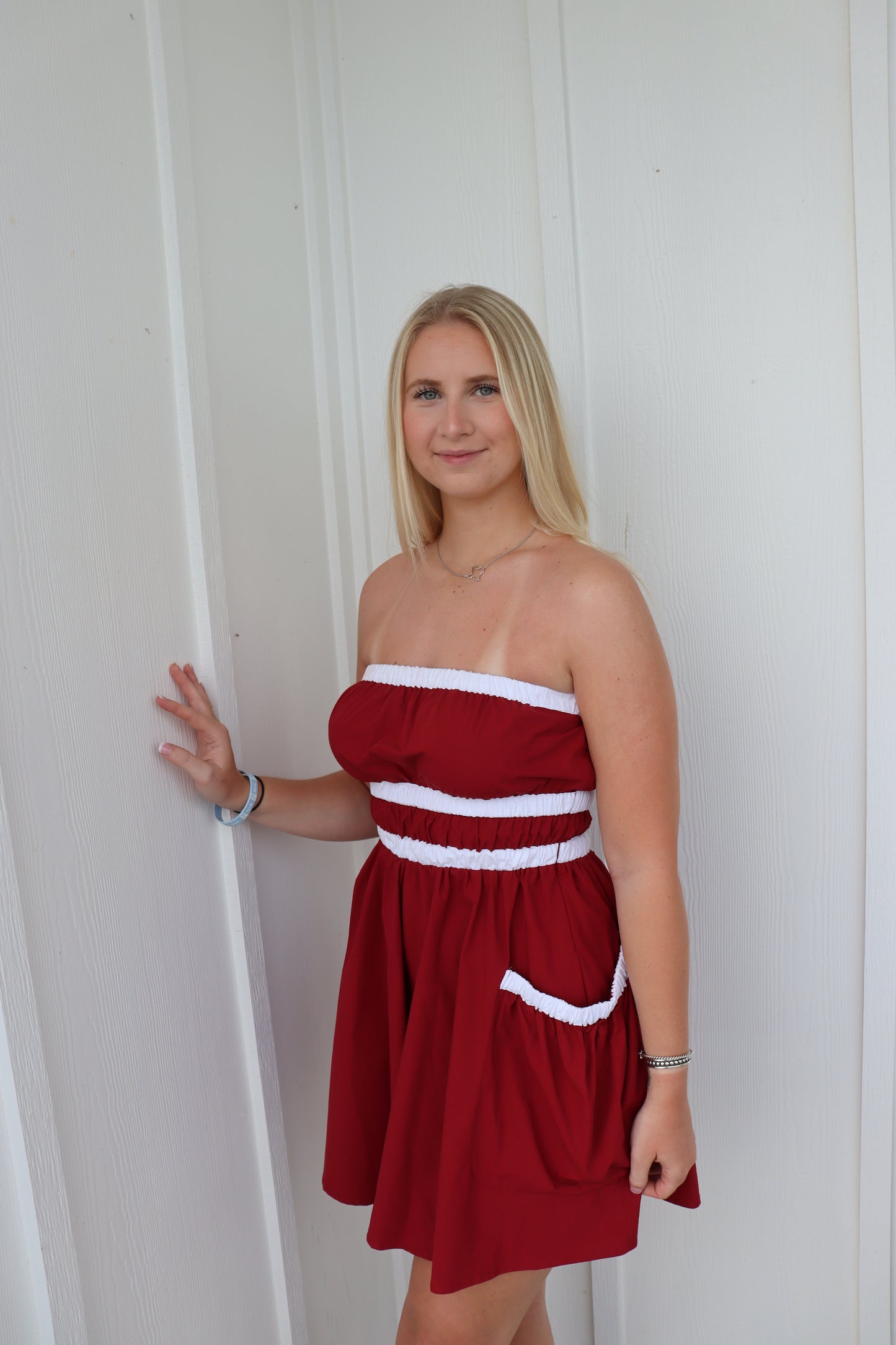 Maroon & White Athletic Dress