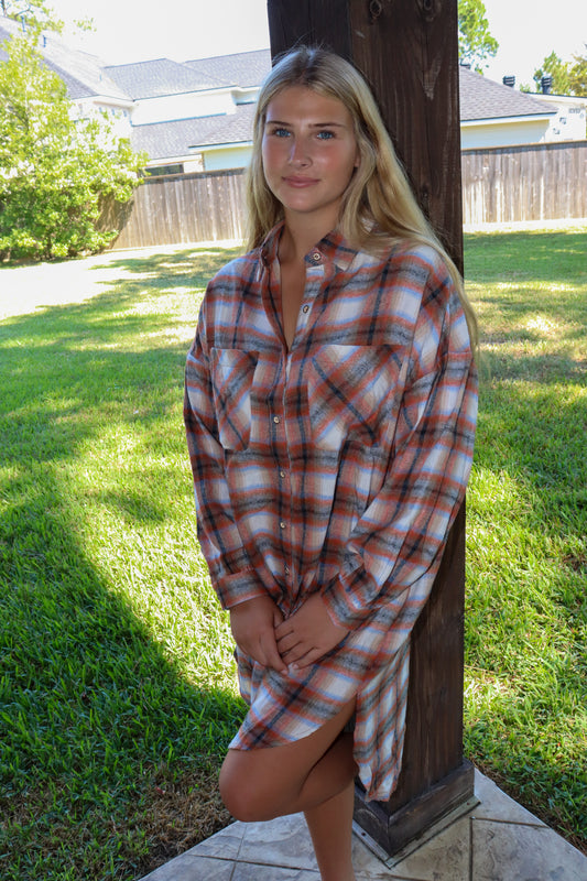 Plaid Cardigan Dress