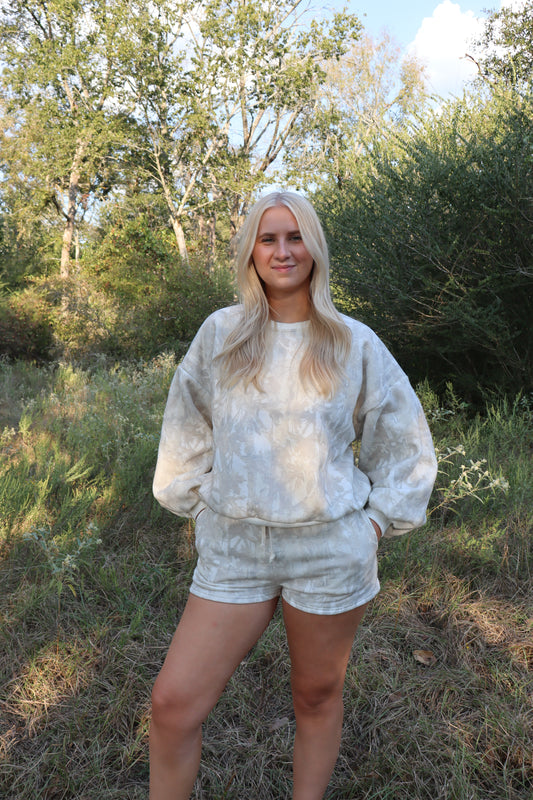 White Camo Sweat Shorts
