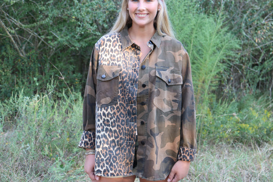 Camo & Cheetah Button Up