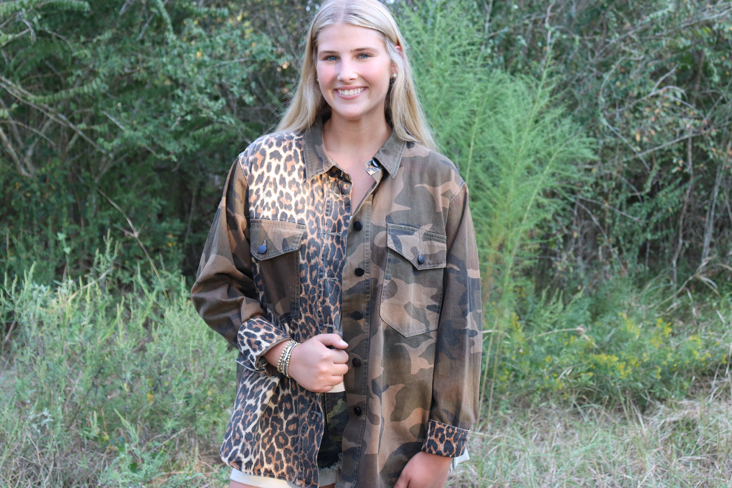 Camo & Cheetah Button Up