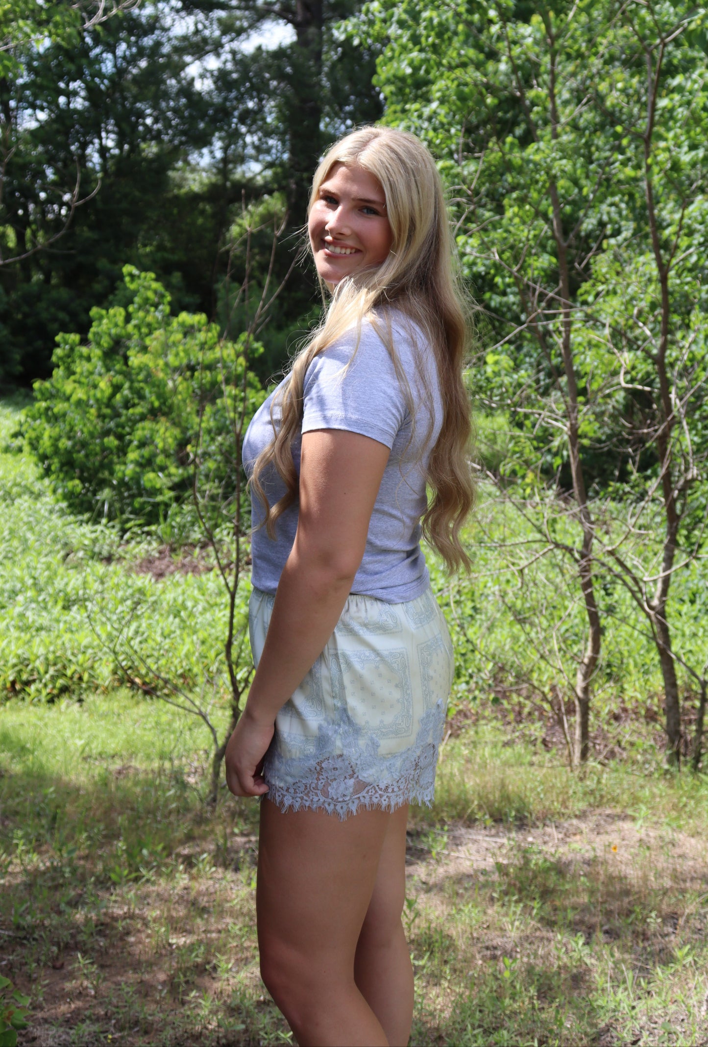 Lace Trim Bandana Shorts