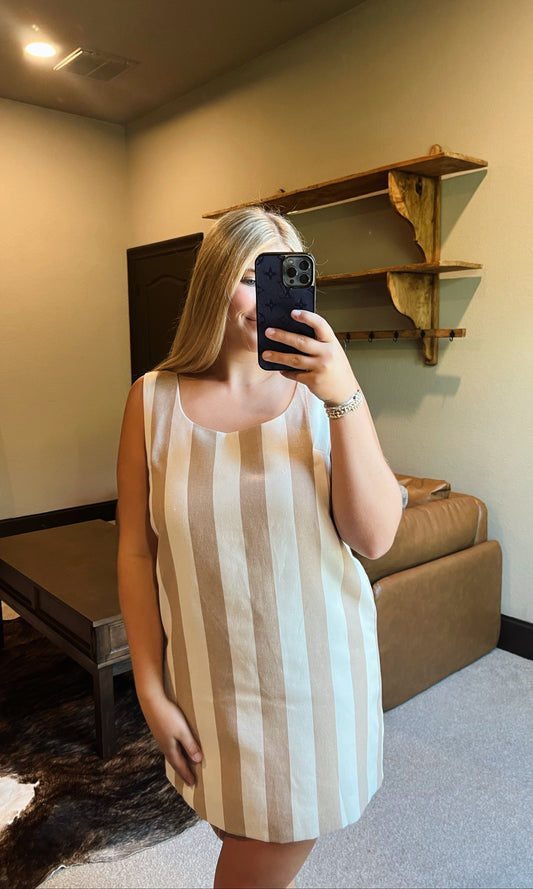 Taupe Stripe Dress