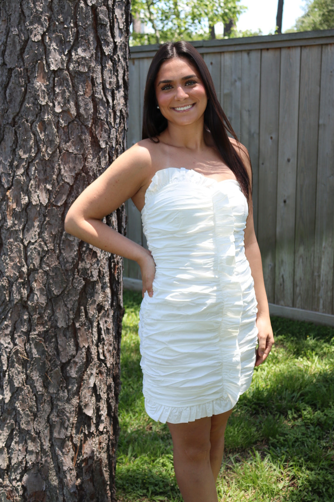 White Ruffle Dress