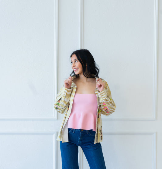 Queen of Sparkles Gold Metallic Stripe Serving Nutcrackers Button Up