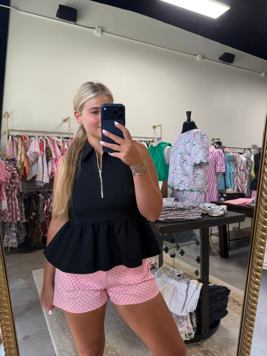 zip up collared tank