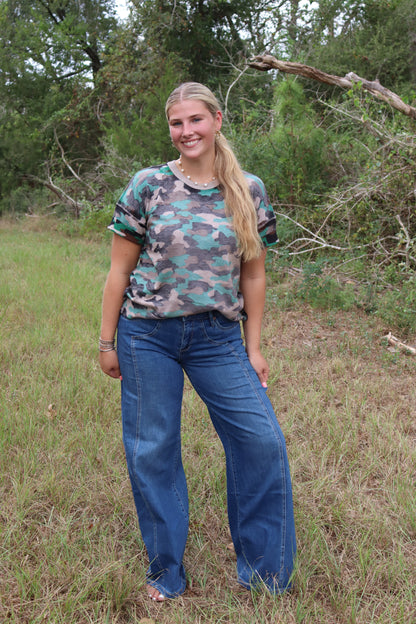 Washed Camo Short Sleeve