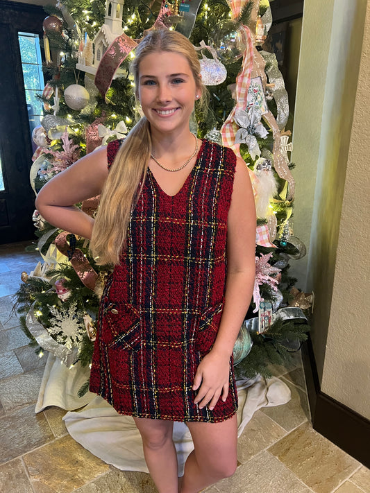 Plaid Tweed Dress