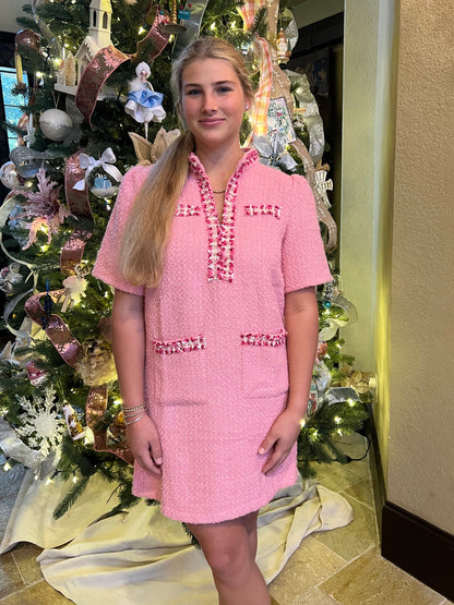 Candy Cane Tweed Dress