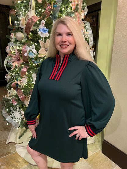 Forest Green Zip Dress