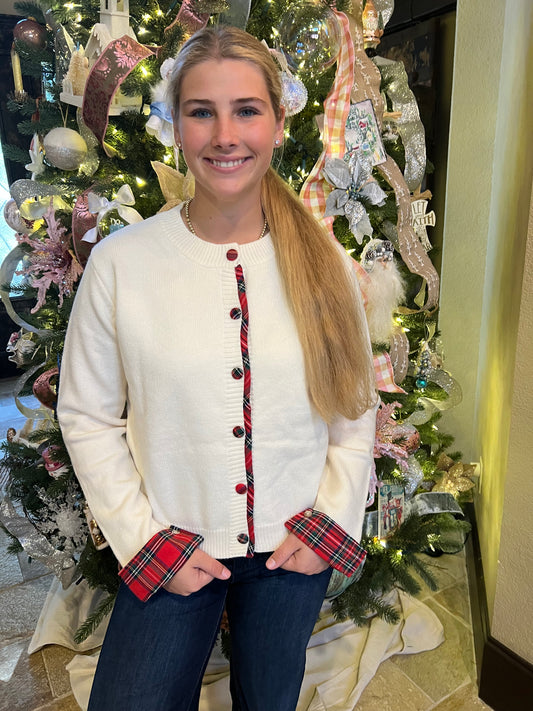 Cream & Plaid Sweater