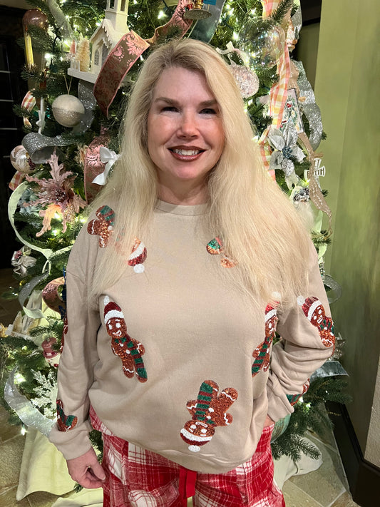 Sequin Gingerbread Sweatshirt
