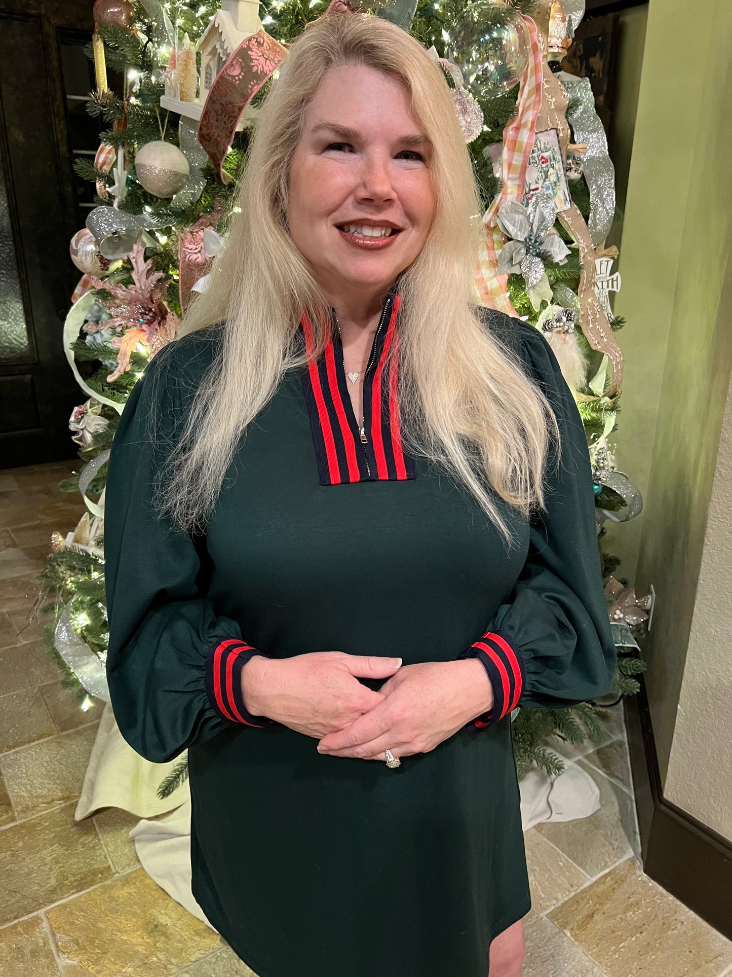 Forest Green Zip Dress