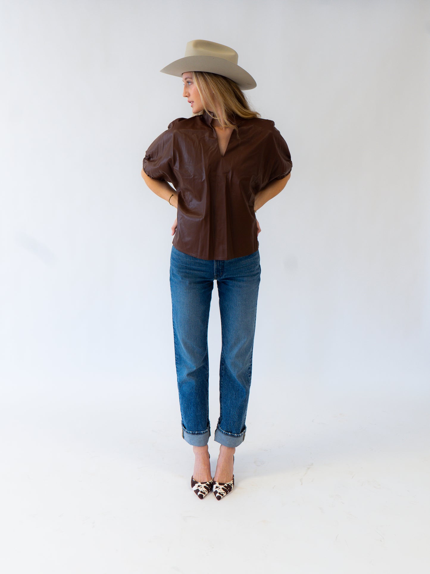 Brown Leather top