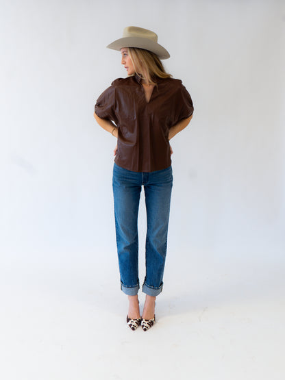 Brown Leather top