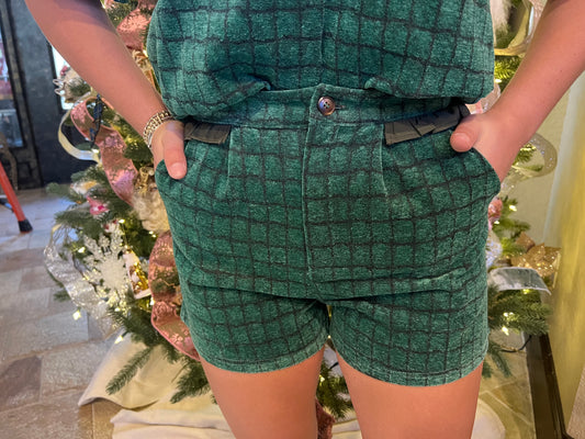 Green & Navy Croc Shorts