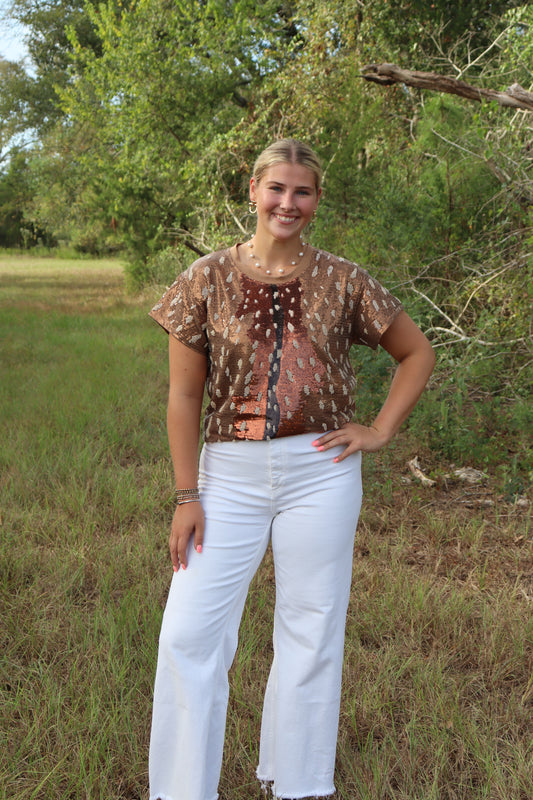 Queen Of Sparkles Sequin Deer Tee