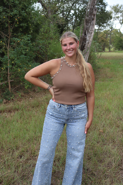 Mica Pearl & Crystal Jeans