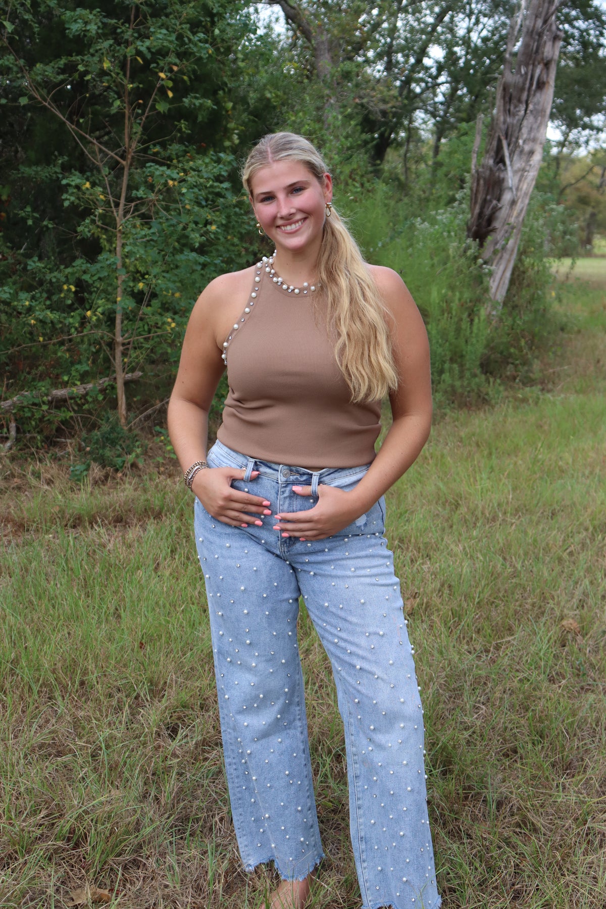Mica Pearl & Crystal Jeans