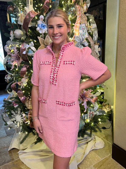 Candy Cane Tweed Dress