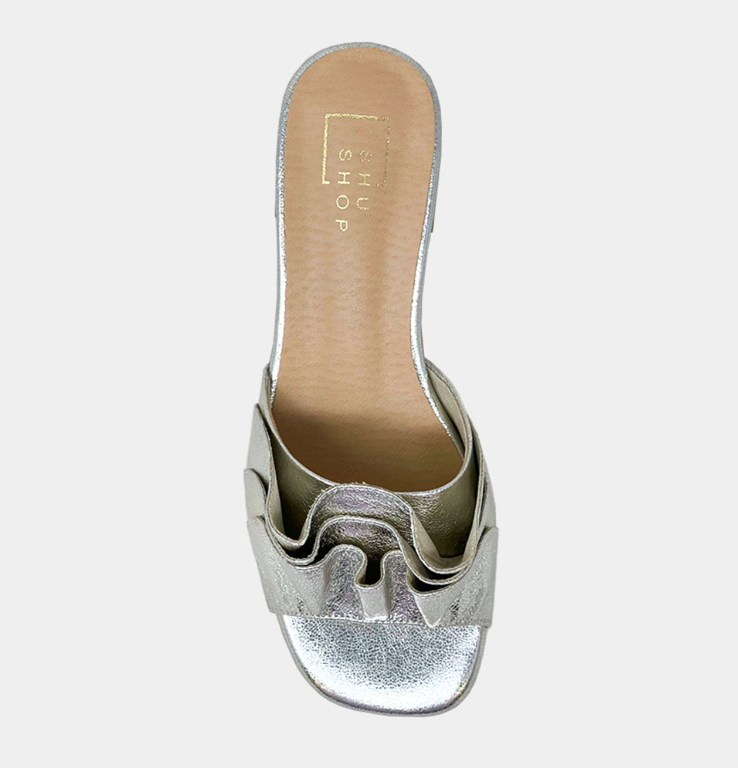 Frances Metallic Block Heel