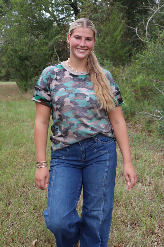Washed Camo Short Sleeve