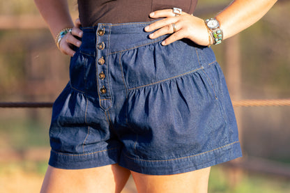 5 Button Denim Shorts