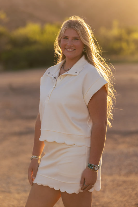 Scalloped Skort Set