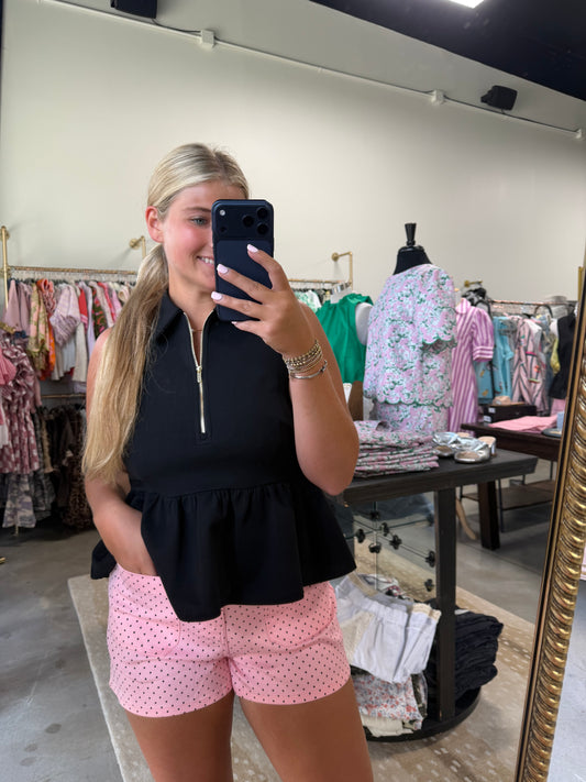 pink polka dot shorts
