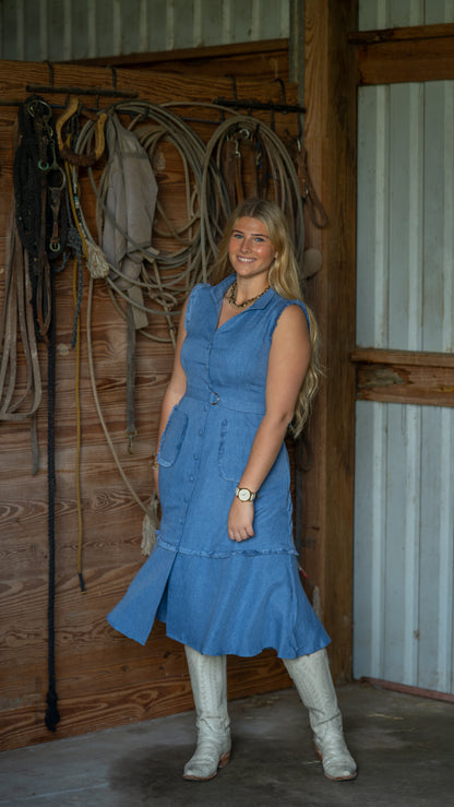 Frayed Denim Dress