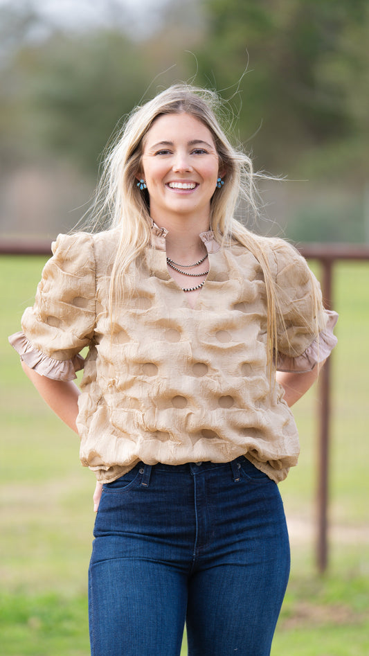 Beige Bubble Top