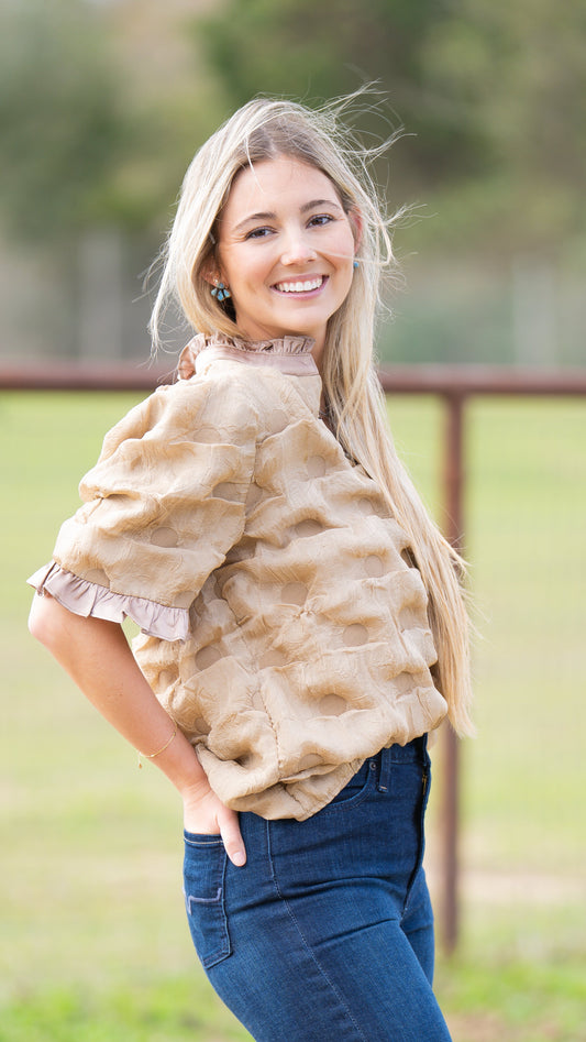 Beige Bubble Top