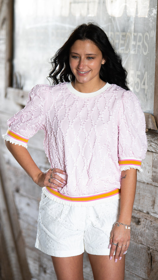 Pink Textured Top