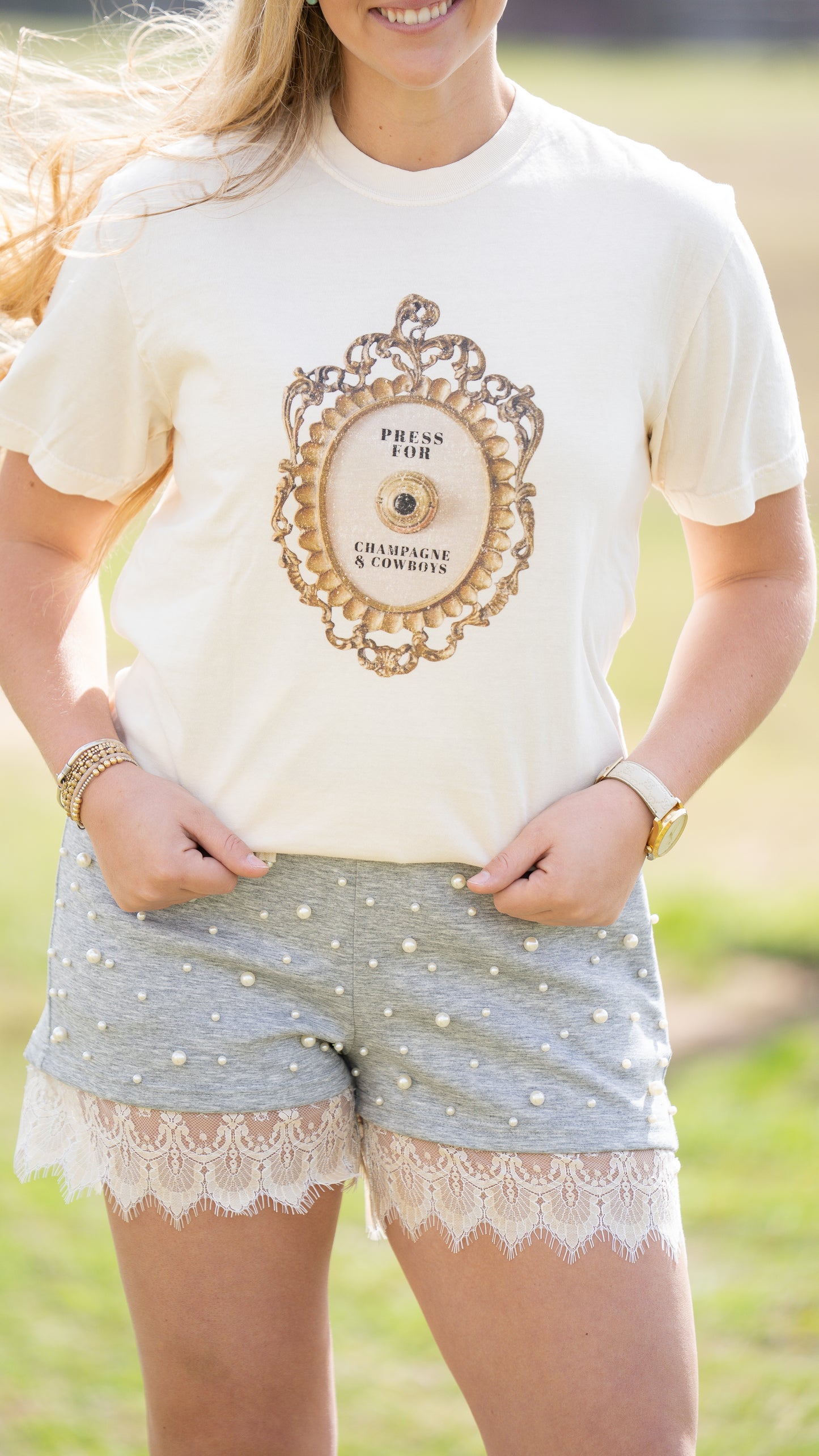 Pearl & Lace Sweatshorts