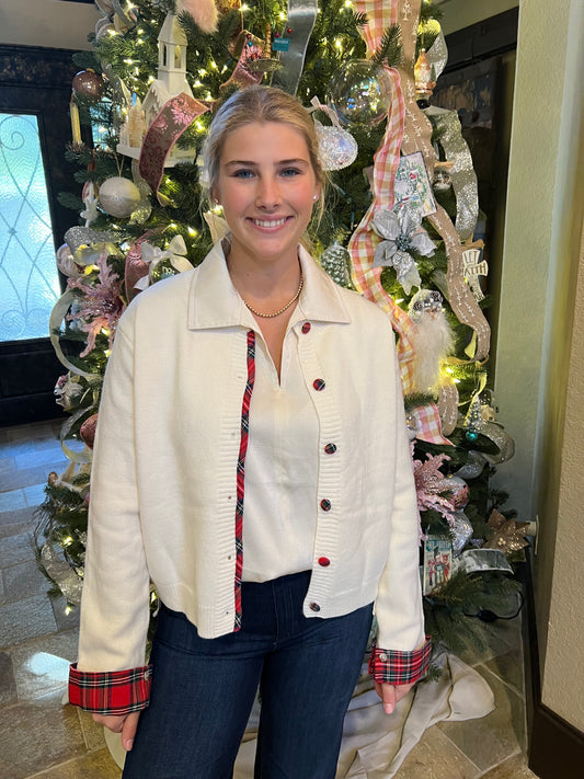 Cream & Plaid Sweater