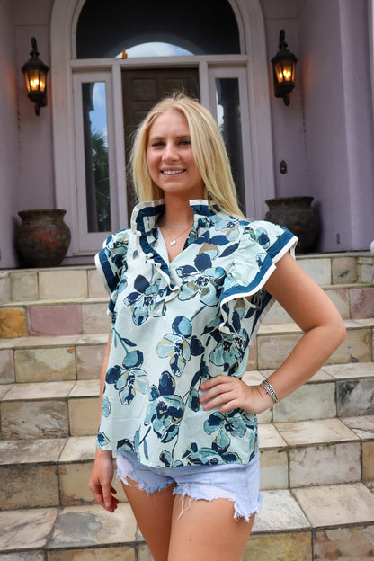Floral Ruffle Top