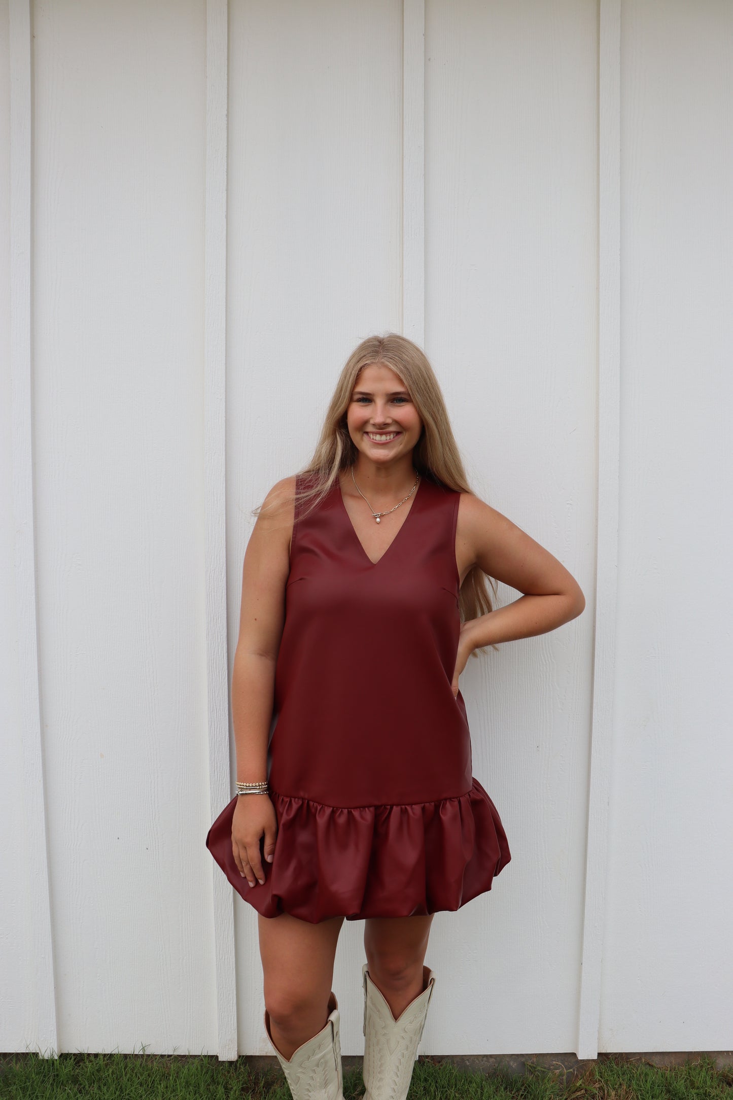 Maroon Bubble Dress