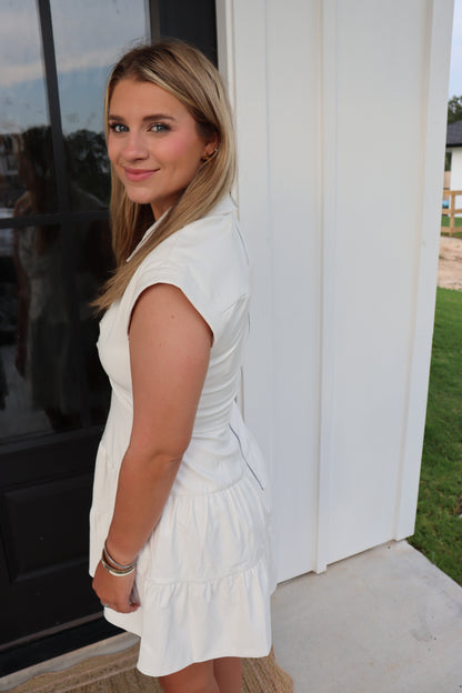 Twist Dress White